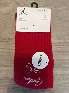 Youth Jordan Dri-fit 2 Pack Cushioned Micro Crew Socks